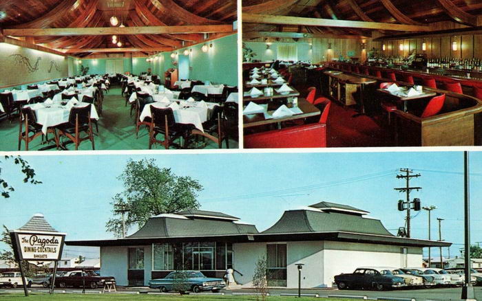 The Pagoda Restaurant & Cocktail Lounge - Old Postcard